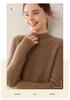 Women's Half-High Collar Cable Knit Cashmere Sweater - Korean Style Thick Pullover for Autumn and Winter
