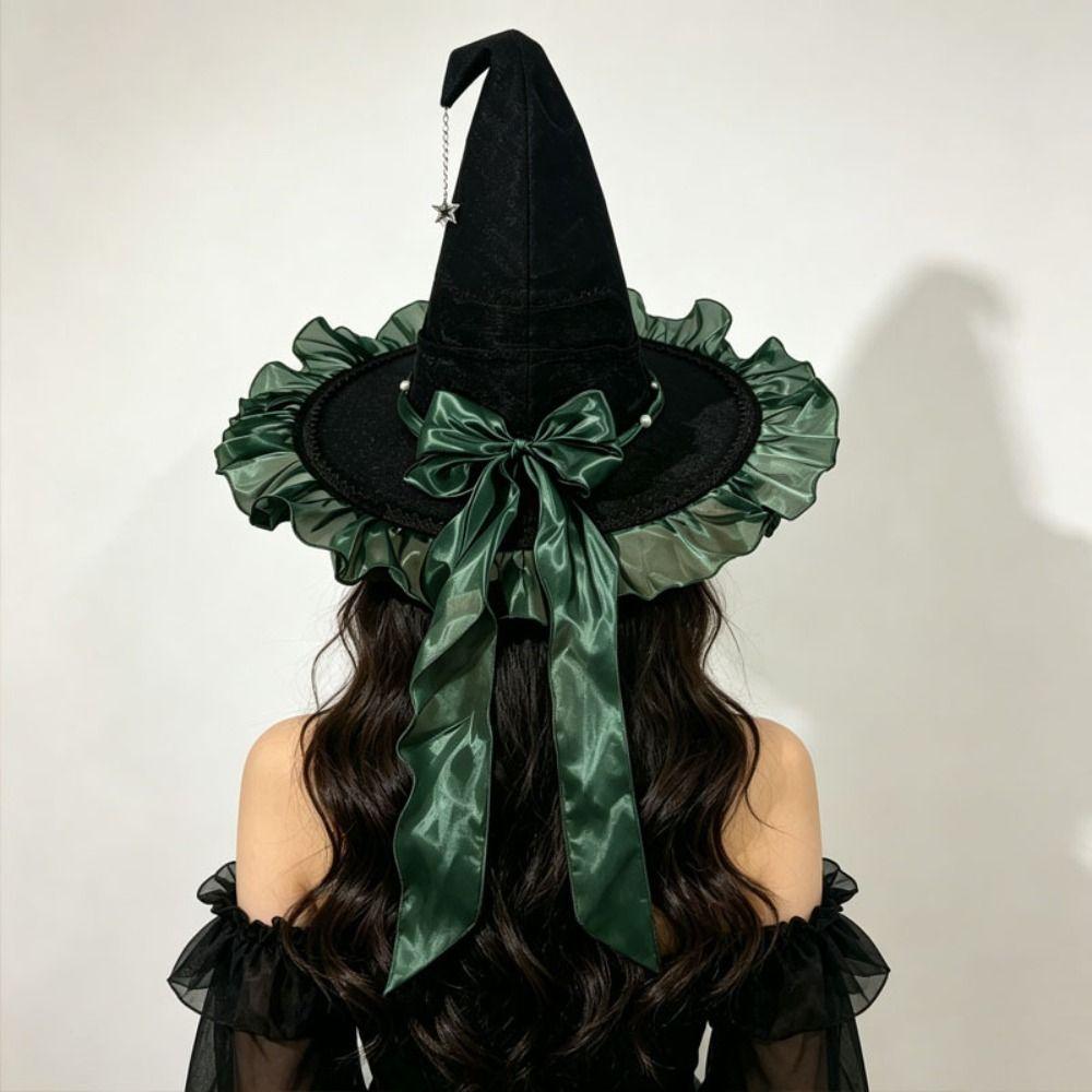 Lace Lolita Witch Hat Star Pendant Wizard Cap Party Props Halloween Hat Cosplay Event