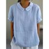 Loose Collar Short Sleeve Shirt for Women Loose Lapel Short sleeve Shirt Women