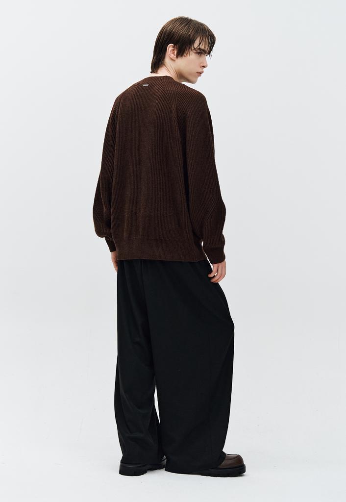 ZIOSONGZIO Semblance Ribbed Crewneck Knit Brown Zh5Kt836Br