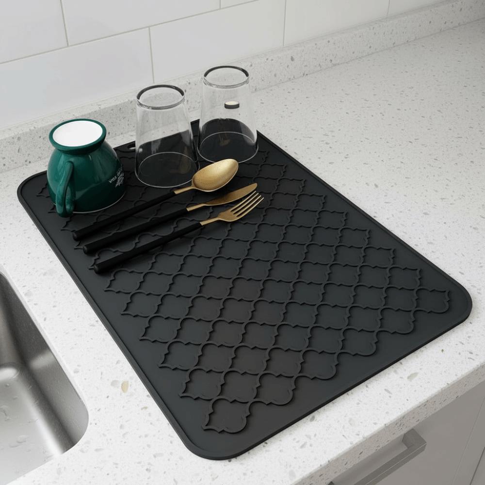 Anti-slip Dish Drying Mat Heat-resistant Insulation Pad Household Tableware Drain Pad  Cup