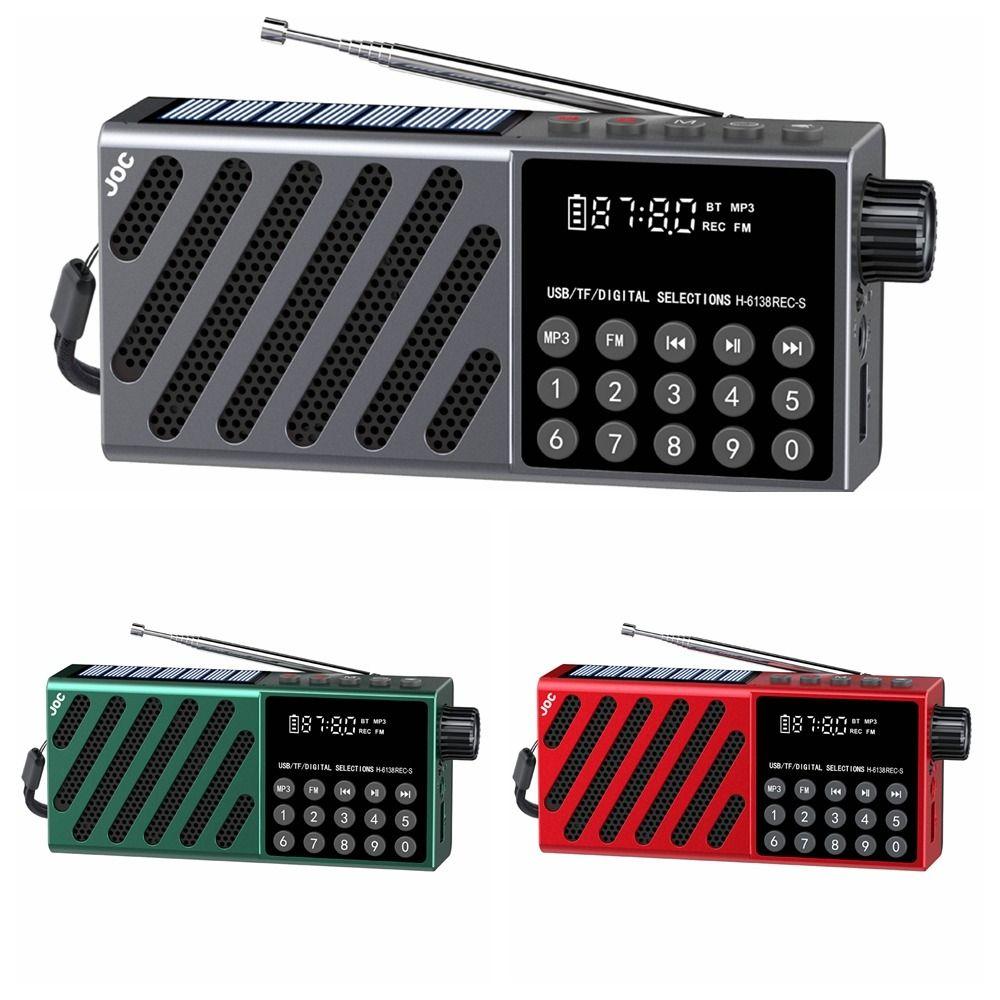 Solar Charging FM Radio Receiver USB TF Card Wireless Bluetooth Speaker Pocket Digital Player