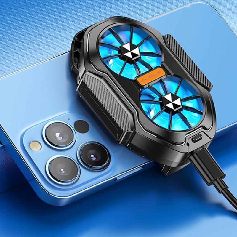 1Pc Game Cooling Backclip Fs01 Dual Fan Rechargeable Mobile Phone Cooler Long Lasting And Stronger Air Cooling
