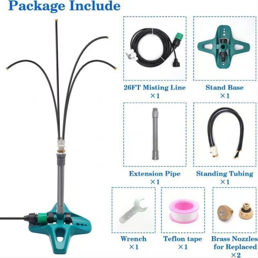 Adjustable Height Misting System Mist Fan Water Misters Cooling Standing Misters BBQ