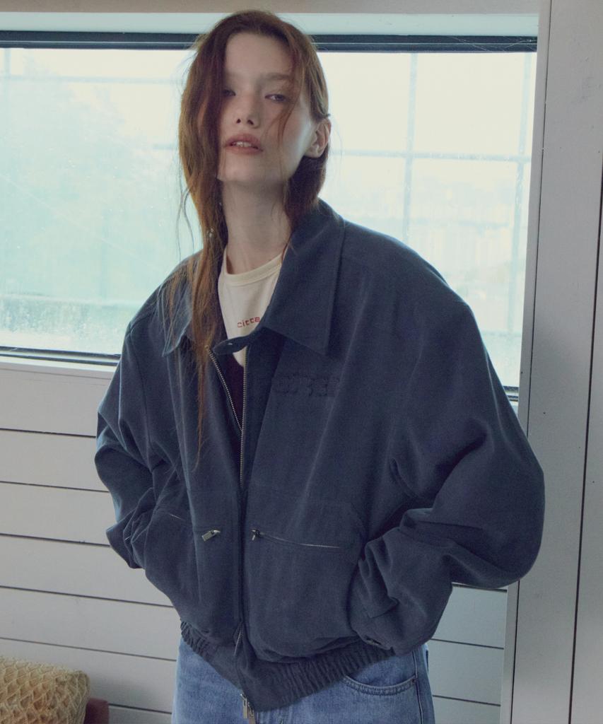 CITTA Soft Touch Cotton Zip Pocket Blouson_Cto161(Deep Blue)