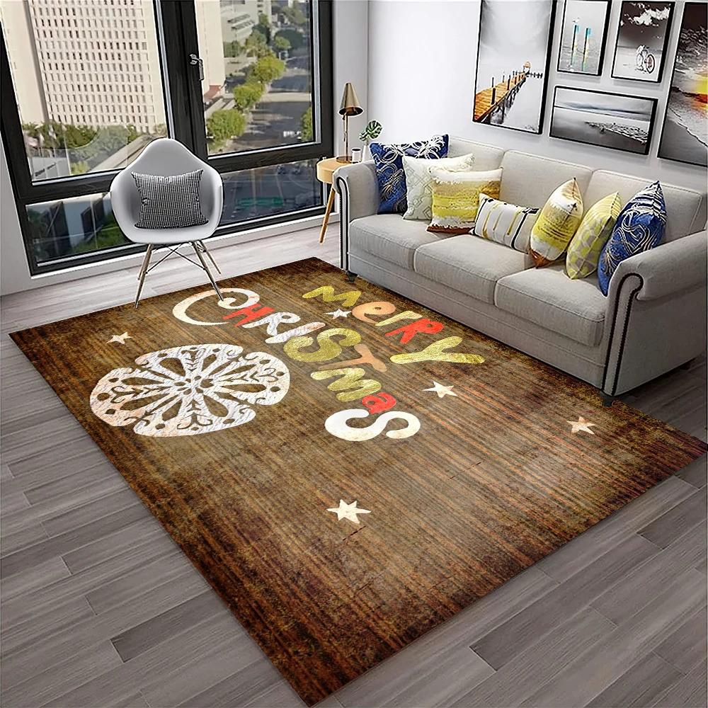 Alfombra con diseño de Papá Noel y árbol de Navidad para niños, regalo para el hogar, sala de estar, dormitorio, sofá, decoración, alfombrilla antideslizante