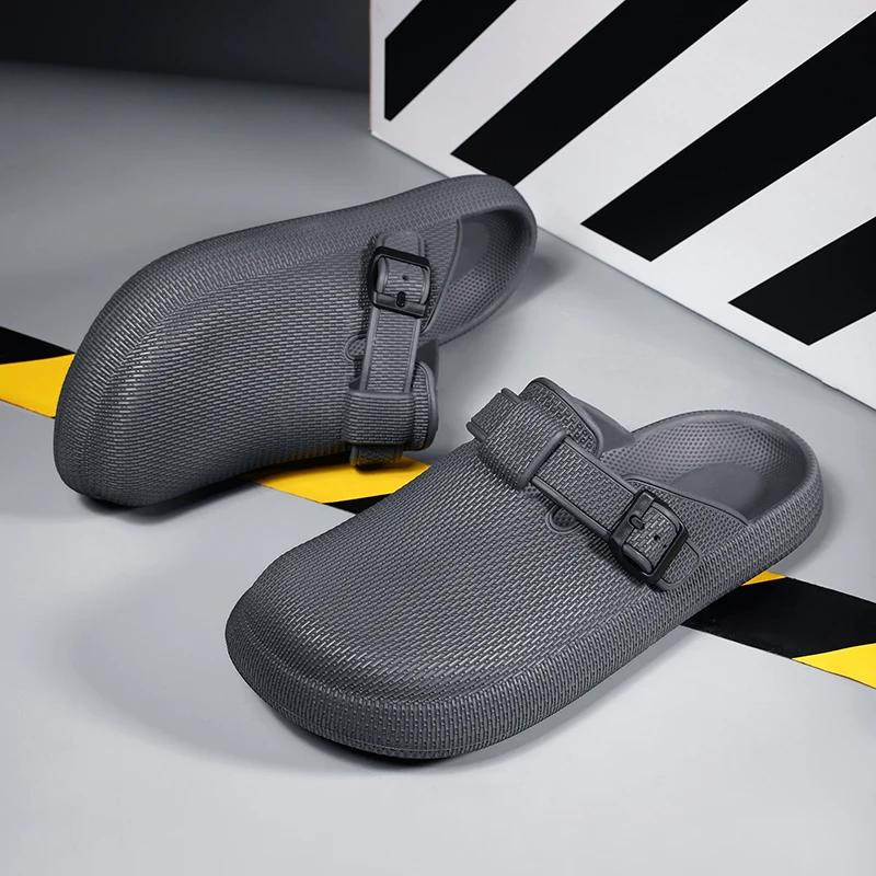 Fashion Slippers for Men Couple Women Home Shoes Wear-resistant Beach Non-Slip Soft and Comfortable Thick Bottom Flat Sandals Fashion