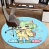 1pc Anime Cat Round Carpet  Office Chair Mat, NonSlip Rug for Home Decor, Seasonal Gift, Suitable for Office