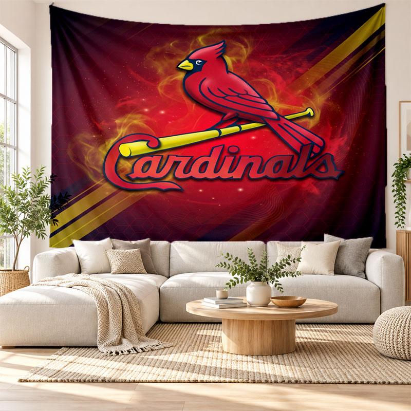 St. Louis Cardinals Wall Tapestry, Soft Fabric Wall Hanging, Decorative Backdrop For Bedroom Home Wall Art