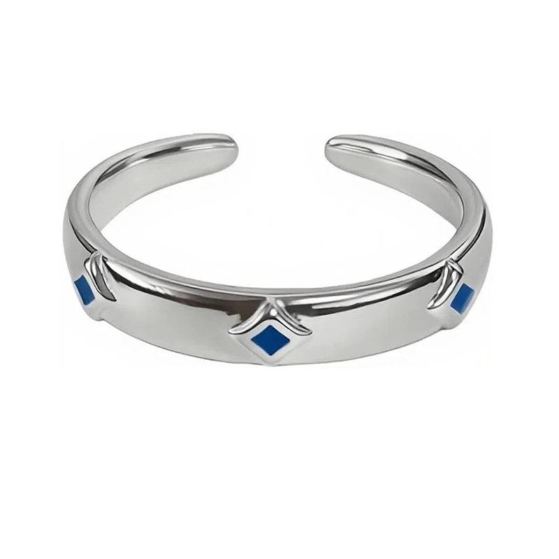 Blue Enamel Star Zircon Super Flash Ring, Niche Design, Personalized Fashion, Simple And High-End Index Finger Ring