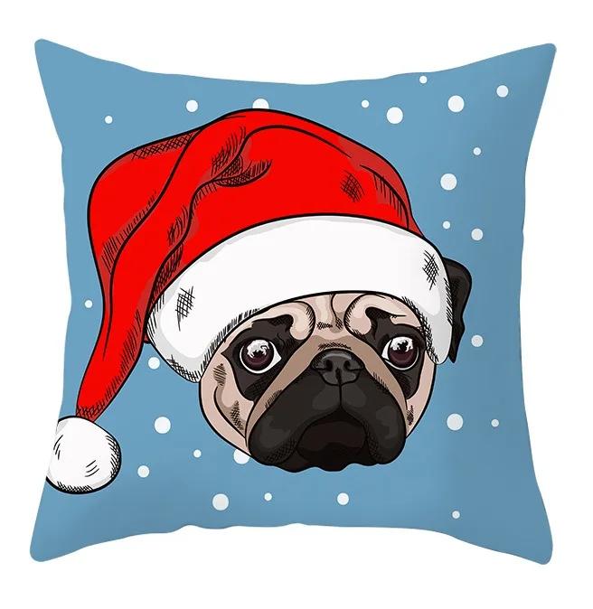 Büro Sitzkissenbezug Weihnachten Hund Schneemann Cartoon Muster Mode Kissen Weihnachtshülle Luxuriöse Heimdekoration