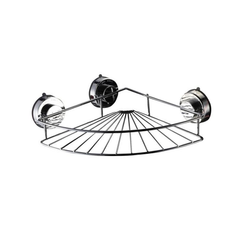 Modern Stainless Steel Wall-Mounted Shower Corner Shelf Self-Adhesive Bathroom Organizer Rack
