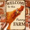 Retro Farm Chicken Metal Sign, Humorous Poultry Wall Art, Pre-Drilled Tin Plaque for Indoor/Outdoor Home Decor