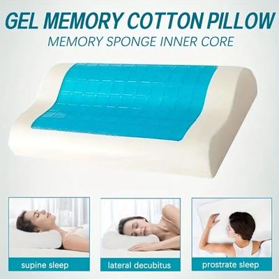 Gel Pillow Orthopedic Memory Foam Pillow 60x35cm Soft Summer Ice-cool Slow Rebound Sleep Pillow With Pillowcase Health Care