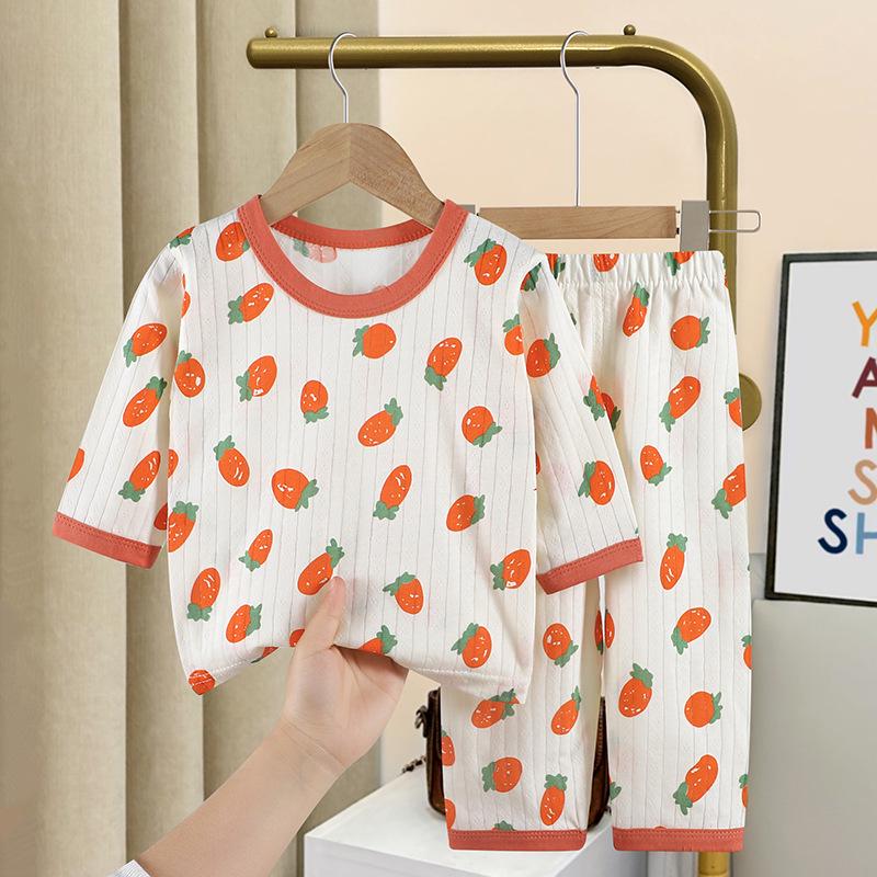Korean Style Kids' Summer Cotton Pajama Set for Boys and Girls