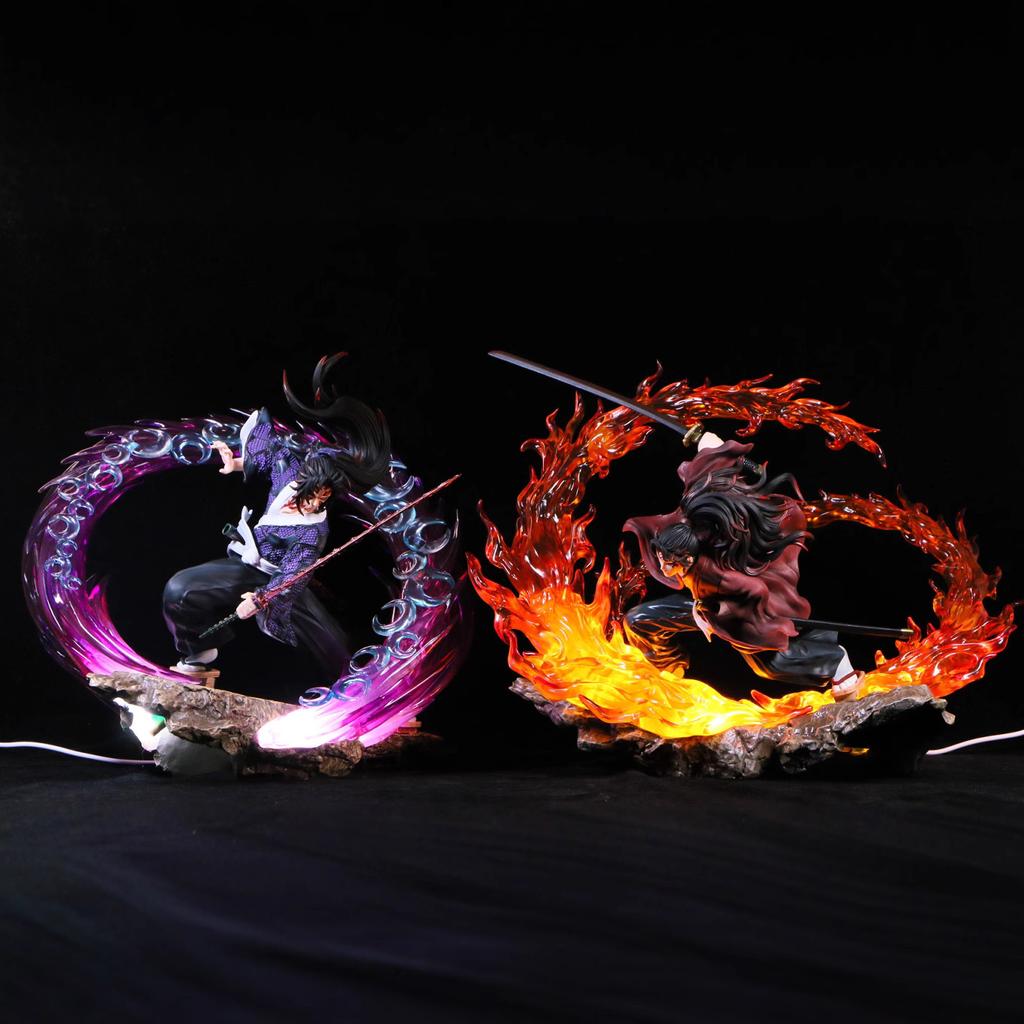 Sell New Demon Slayer Kokushibou Vs Tsugikuni Yoriichi Gk Luminous Figure Be Bound Popular Cartoon Character Statue Gift