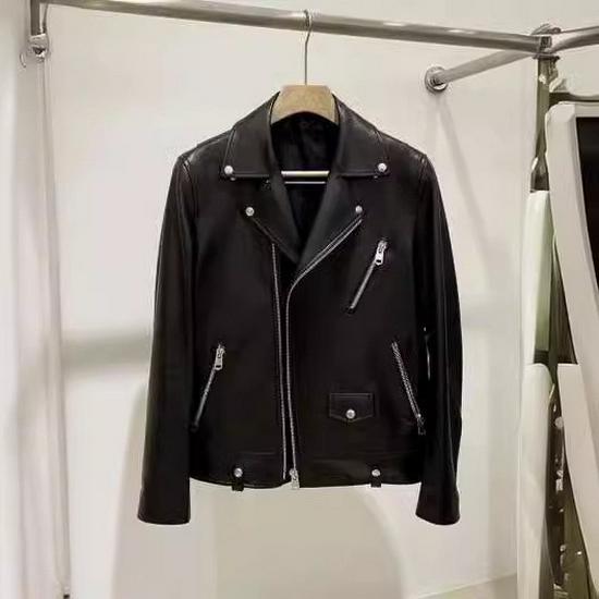 

Мужская облегающая кожаная мотоциклетная куртка в корейском стиле 2024 года — модная и повседневная на весну и осень M