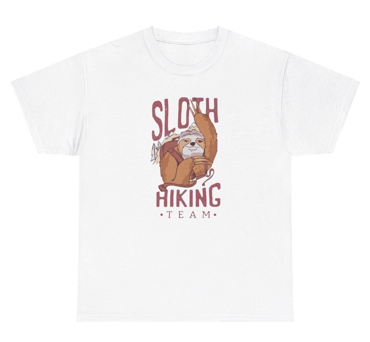 Sloth Hiking Team T Shirt Funny Slow Hiker Gag Gift Graphic Tee XXL