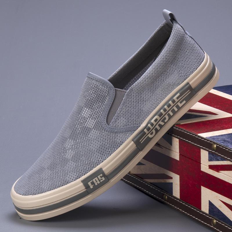Summer Men's Korean Mesh Slip-On Shoes - Breathable Casual Low-Top Sneakers