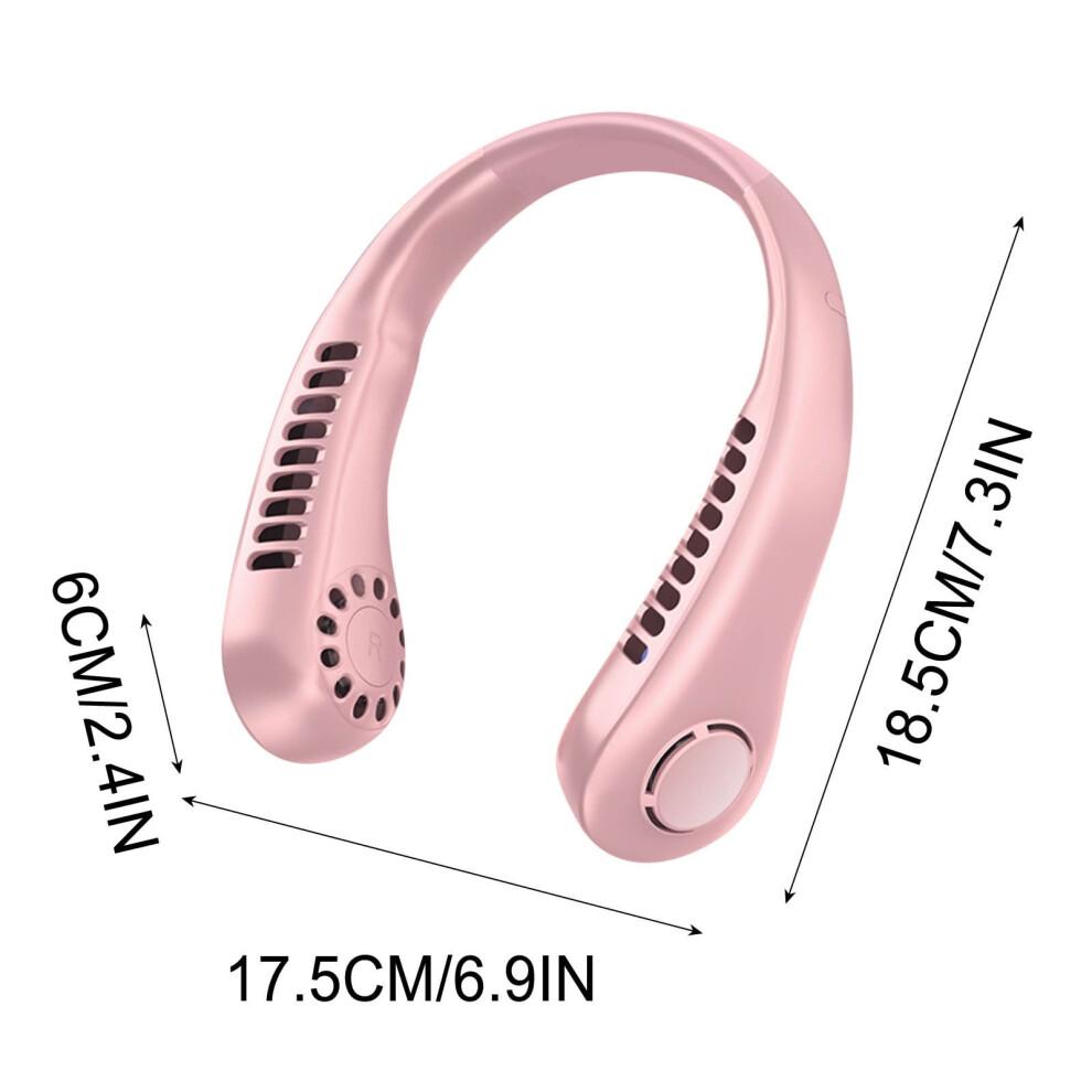Daiosportswear Special Offers Portable Bladeless Neck Fan with Rechargeable Battery and Wearable Design Pink