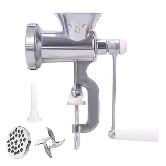 Meat Grinder Stainless Steel Blade Manual Mincer 3-in-1 Sausage Maker Low