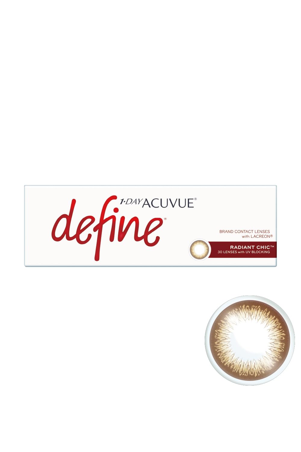 

Acuvue Define Moist Color Контактные линзы Radiant Power Рейтинг BC 30 линз в упаковке Однодневные линзы, Шик, -5.25, 8.5,