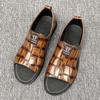 Men's sandals 2025 new men's beach shoes non-slip outer wear casual large size 47 48 leather sandals men