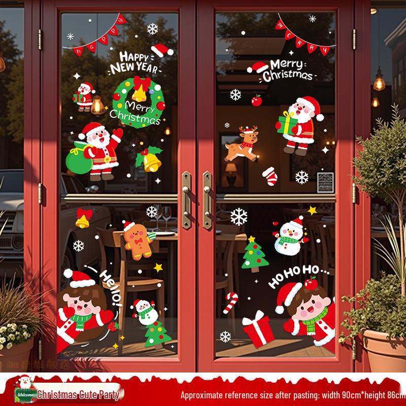 Santa Claus Christmas Window Clings - Tree, Door Stickers & Ornament Decor