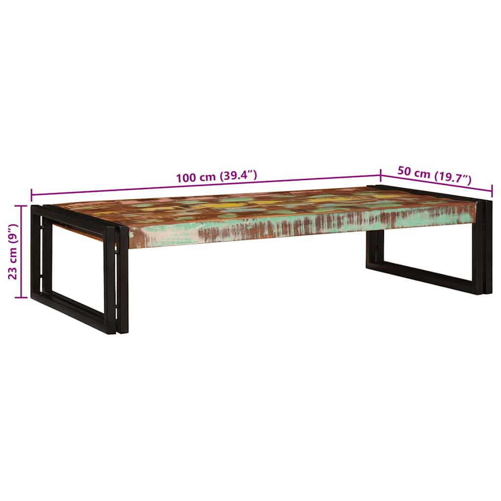 Bathroom Shelf for Multicolor 100 X 50 X 23 Cm Solid Reclaimed Wood
