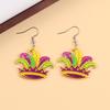 Boucles d'oreilles Masque Boucles d'oreilles Confortables en Acrylique Boucles d'oreilles Couronne Intriquées Pour Fête de Carnaval Célébration de Festival Femme