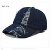 Women's Washed Denim Ripped Baseball Cap for Sun Protection