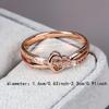 1A delicate, fashionable, romantic, and elegant heart-shaped ring with intricate interlaced hollow design, suitable as a gift for Valentine's Day,