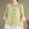 Casual Loose Blouse Shirt Women Clothes Summer Cotton Linen Ladies Tops Tee Blusas Vintage Embroidery Woman Shirt Camiseta Mujer