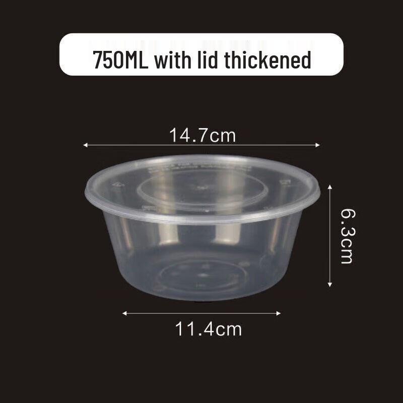 

Disposable Round Plastic Meal Box Set with Lids