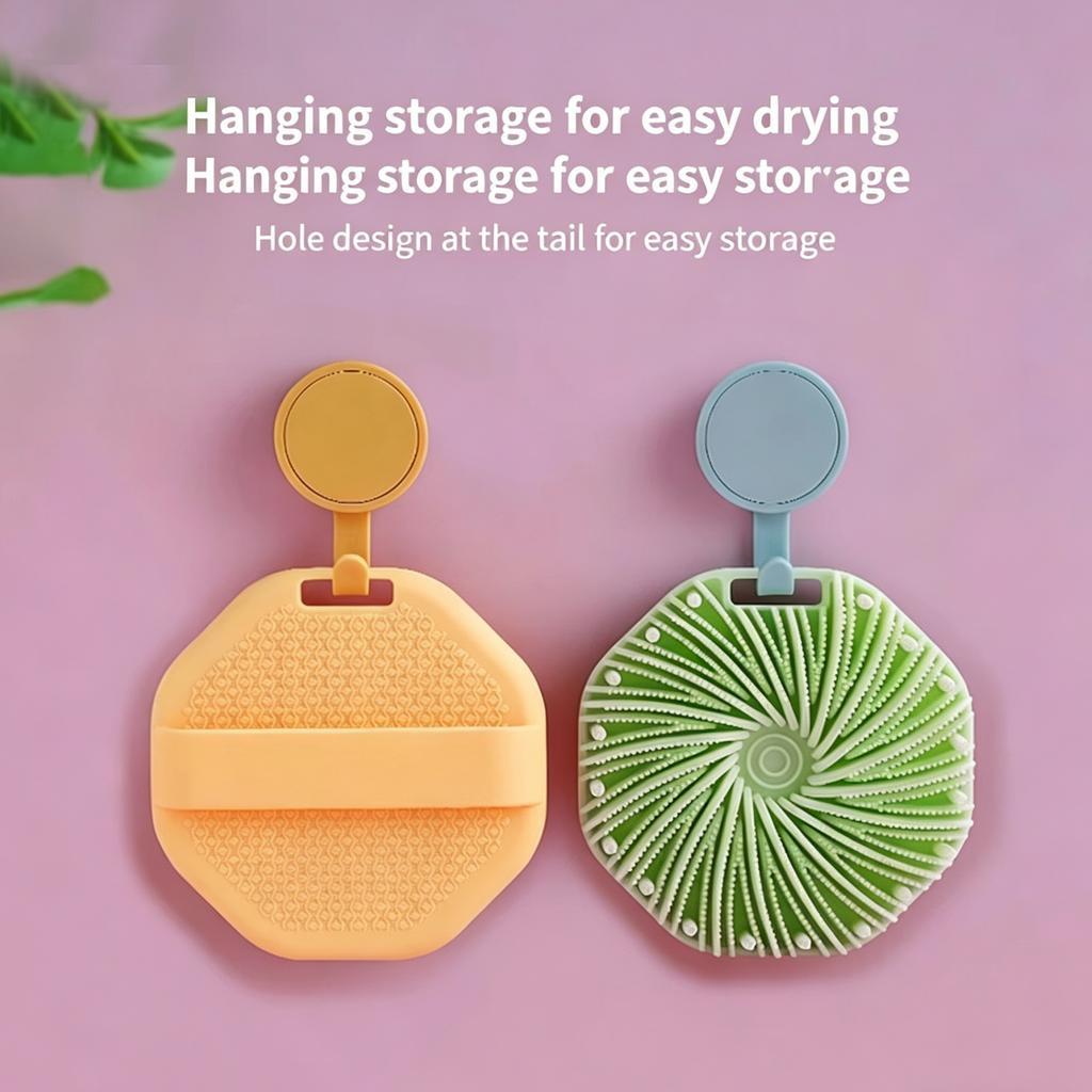 1PCSoft Silicone Bath Brush, Dual Sided Body & Scalp Exfoliating Scrubber, Gentle Massage Brush For Adults Kids Shower Cleansing