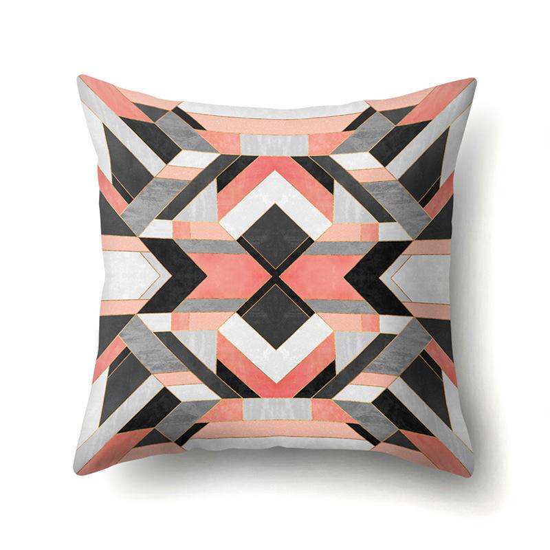 Polyester Pillow Case Decorative Geometric Home Printed Pillow Case Waist Cushion Cover Car Cushion Head Cushion Cover