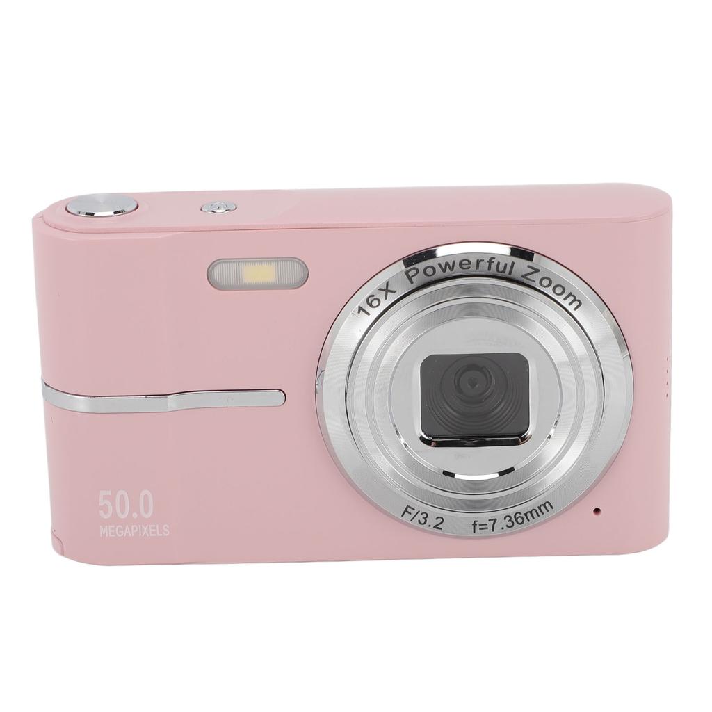 Digital Camera 50MP 1080P FHD Auto Focus 16x Zoom 2.4 Inch Screen Anti Shake Portable Compact Camera for Kids Students