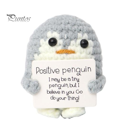Knitted Vegetable Doll Positive Crocheted with Encouraging Card Emotional Support Handmade Knitting Fruit Animal Toy Decoration Kids Adults