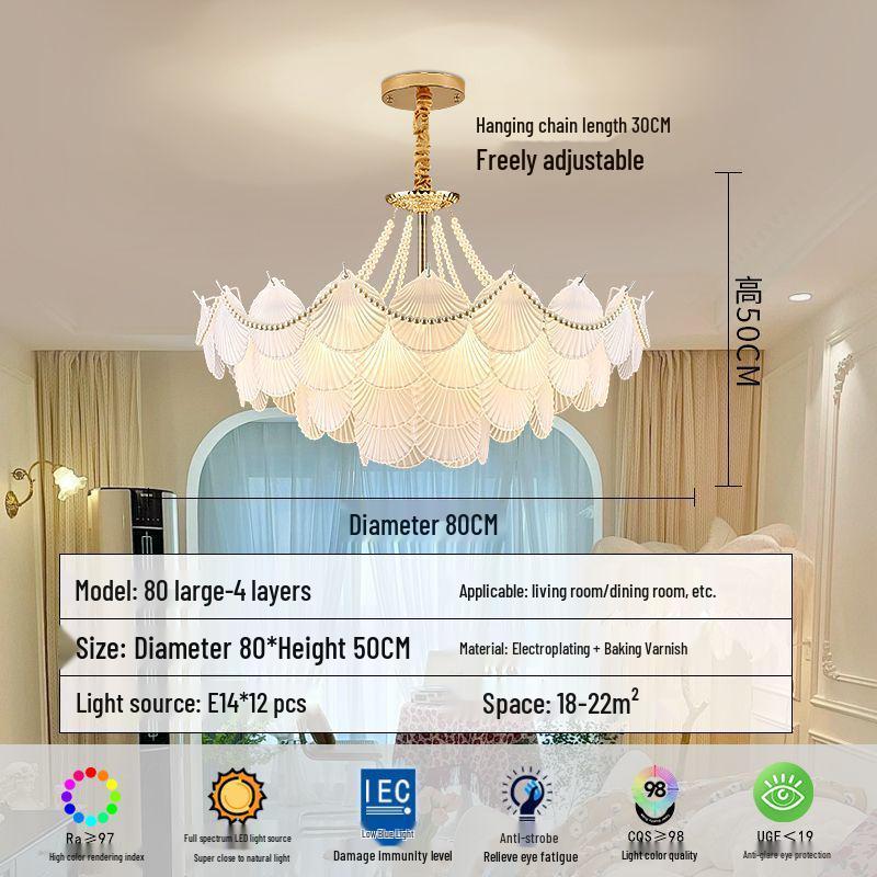 Modern French Crystal Pearl Chandelier for Living Room and Dining Room