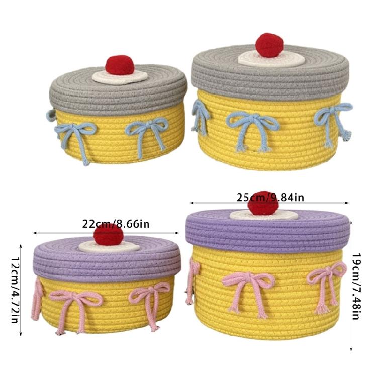 Handwoven Cotton Rope Makeup Holder Decorative Desktop Storage Basket Multipurpose Bedroom Organizer for Cosmetics