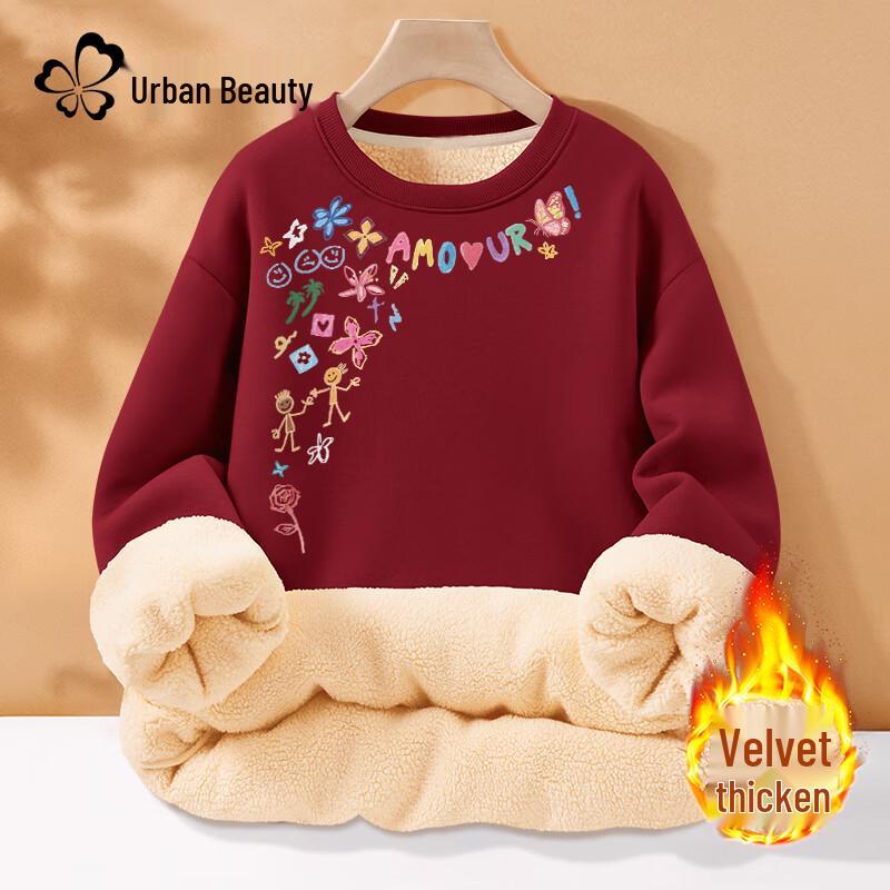 

Жіночий плюшевий світшот вільного крою для зими 2XL