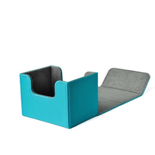 THE GORILLA CASE Deck Case/Trading Card Case, PU Leather, Magnetic Closure, Horizontal Loading (Turquoise Blue)