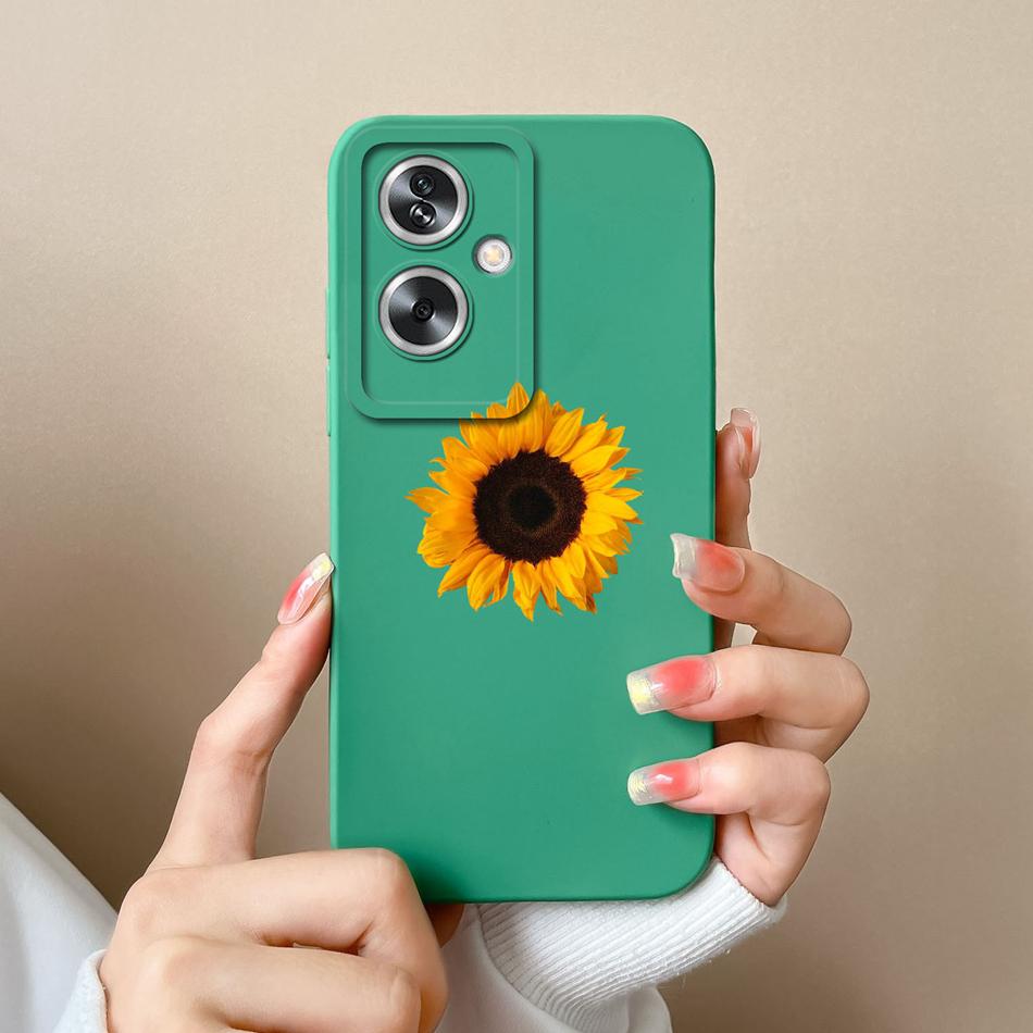 Case For OPPO A79 A2 5G Flower Soft Liquid Silicone Camera Lens Protection Phone Shockproof Back Cover For OPPO A79 A2 Funda