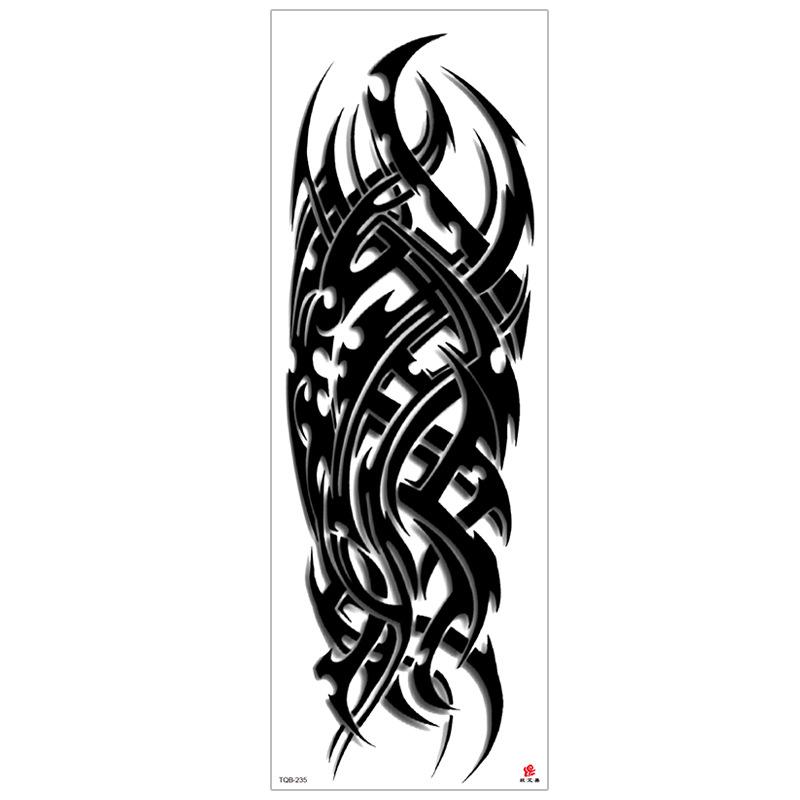 New Waterproof Full Arm Tattoo Stickers – Large Floral & Lion Design, Cross-Style, Hot Selling