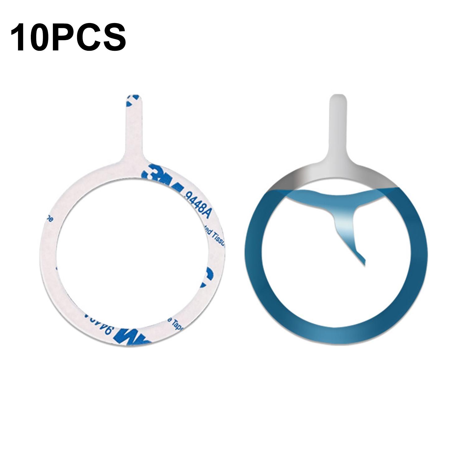 

10Pcs Metal Ring Sticker Compatible with MagSafe Magnetic Wireless Charging Ring Silver
