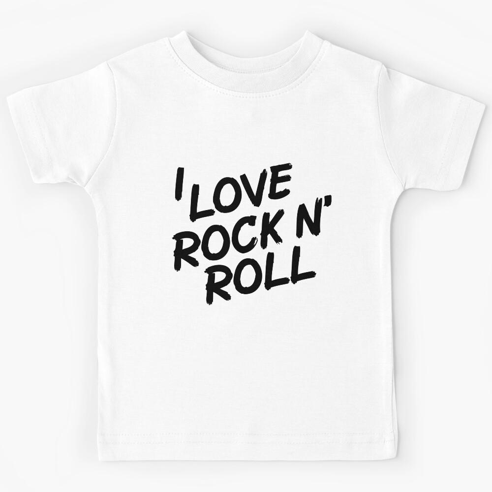 LOVE ROCK! Rock and Roll T-Shirt – Bold Spray Lettering Design Kids T-Shirt 150