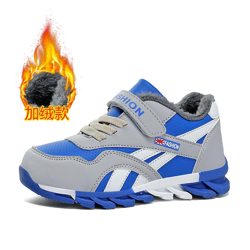 Boys Shoes 2025 New Autumn Leather Blade Shoes Non-slip and Wear-resistant Children's Large Cotton Sports Shoes Breathable Mesh Shoes
