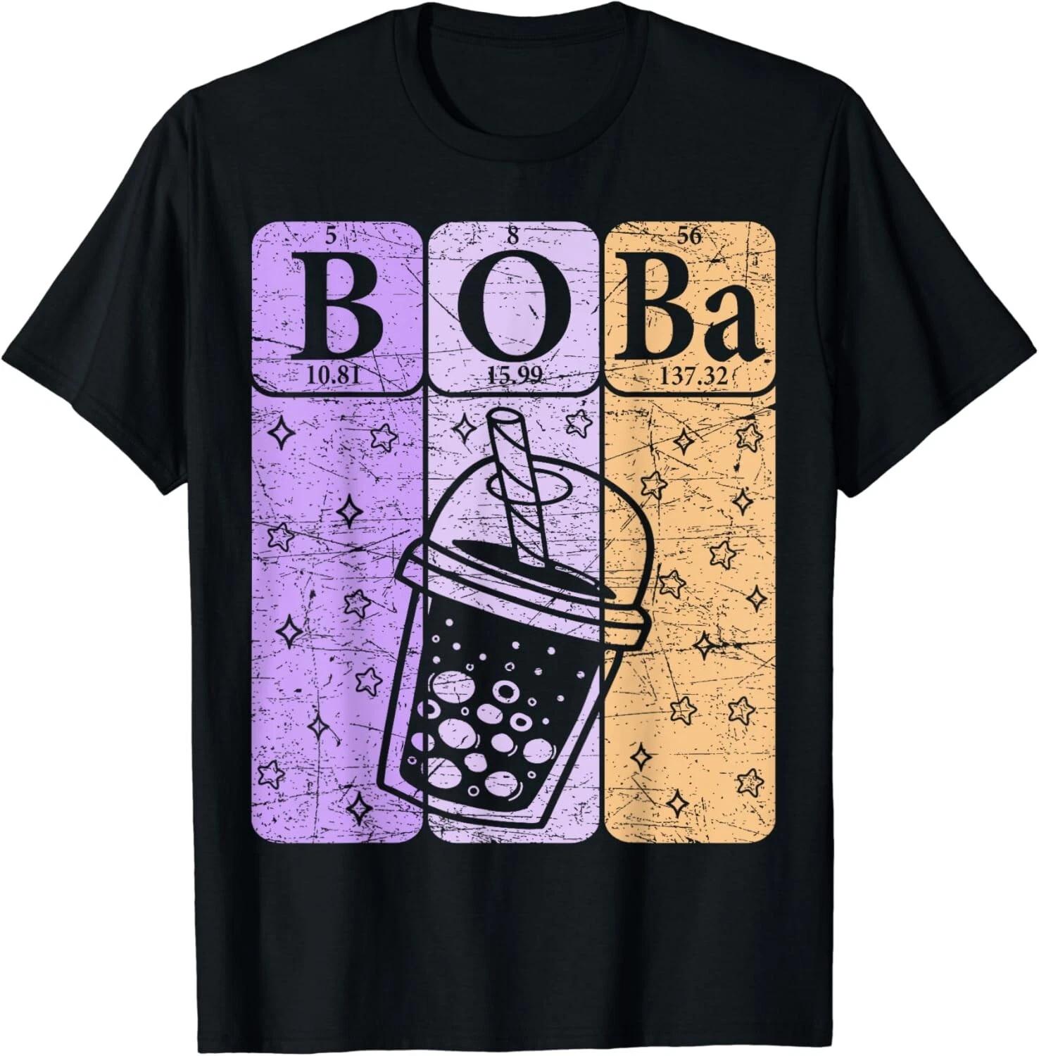 Boba Tea Periodic Table Elements Bubble Tea Lover Nerd Gift Unisex T-Shirt 2XL