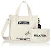 Milkfed Embroidered Bar Mini Shoulder Bag with 103213053009 Women's Strap, White,