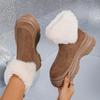 Chunky Platform Fluffy Fur Ankle Boots Women  Winter Non Slip Thick Bottom Suede Snow Boots Woman Furry Short Booties